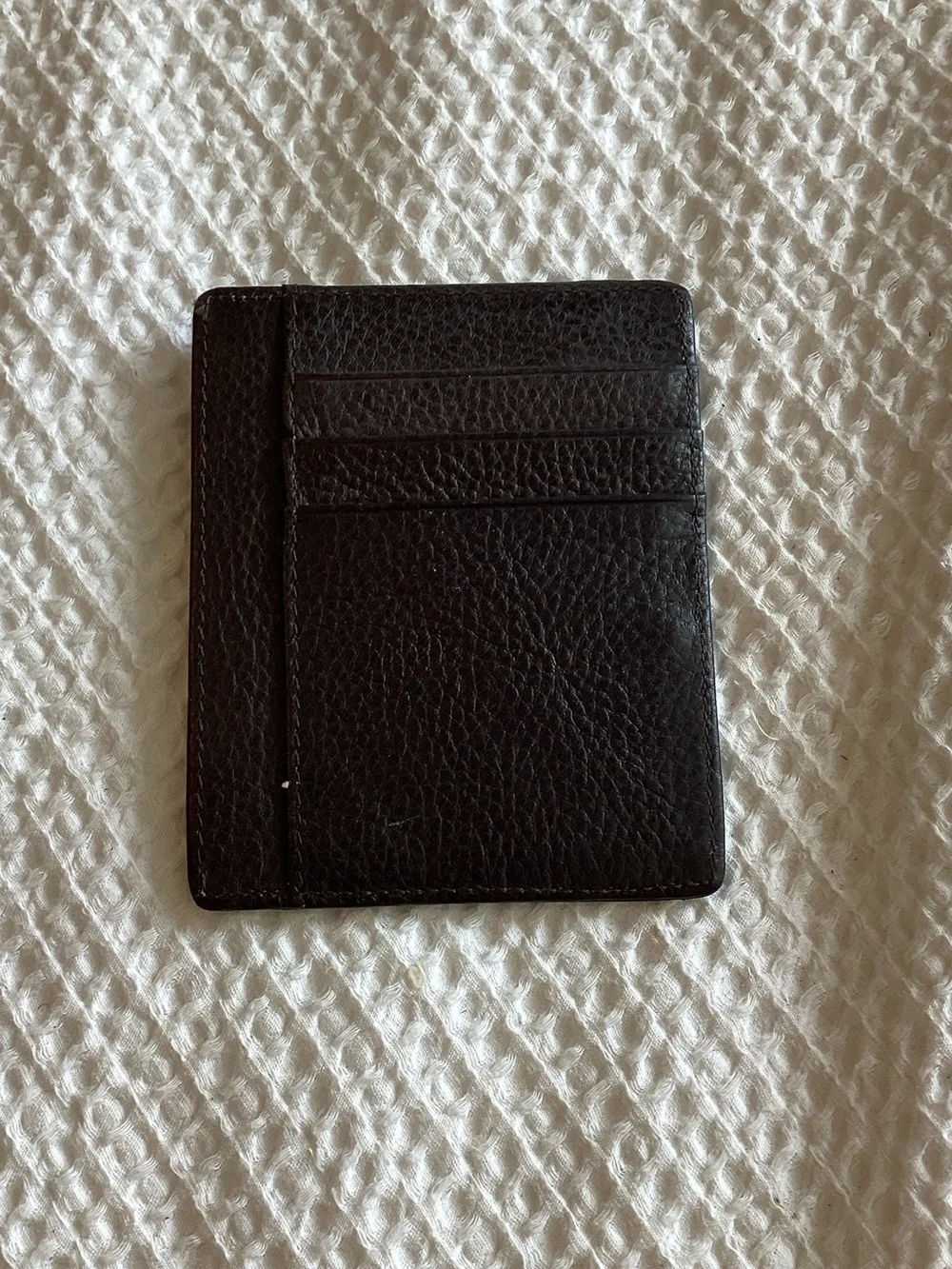 Men's Black Leather Card Holder Wallet - Minimalist Design